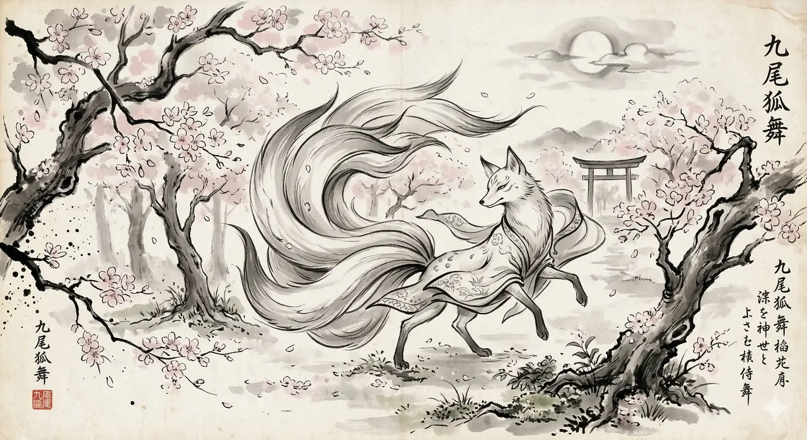 Sumi-e Kitsune