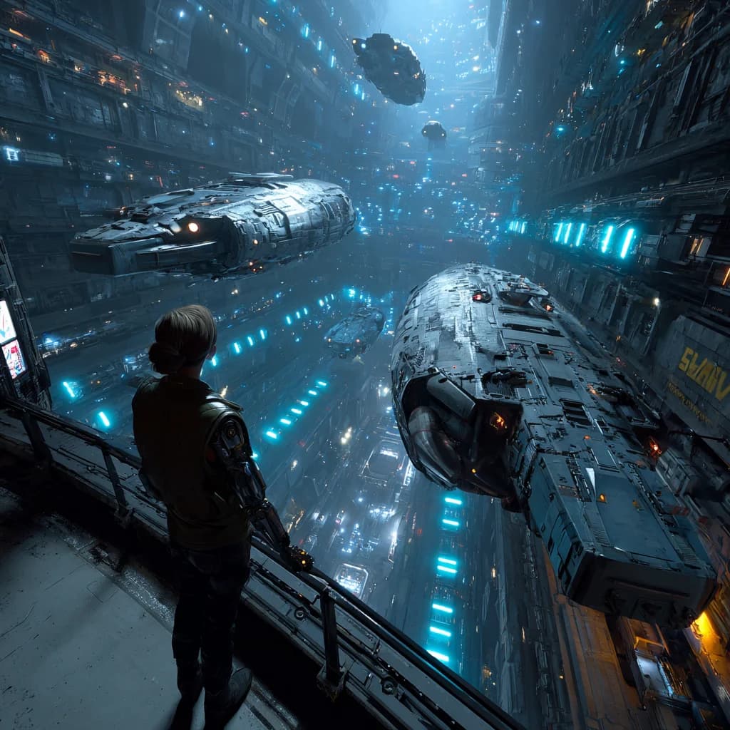 Der Neon-Hafen von Neo-Terra