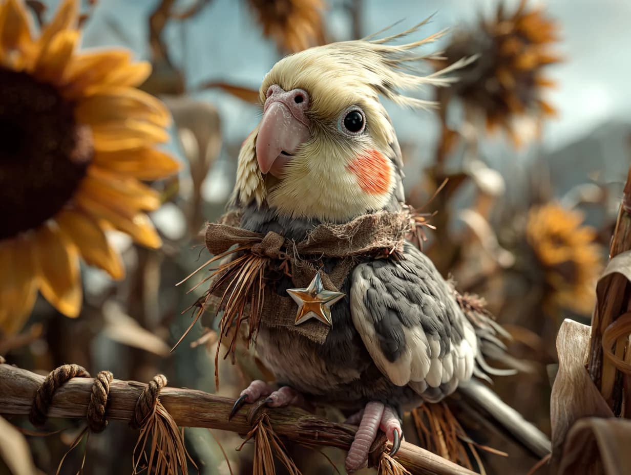 Cockatiel Scarecrow