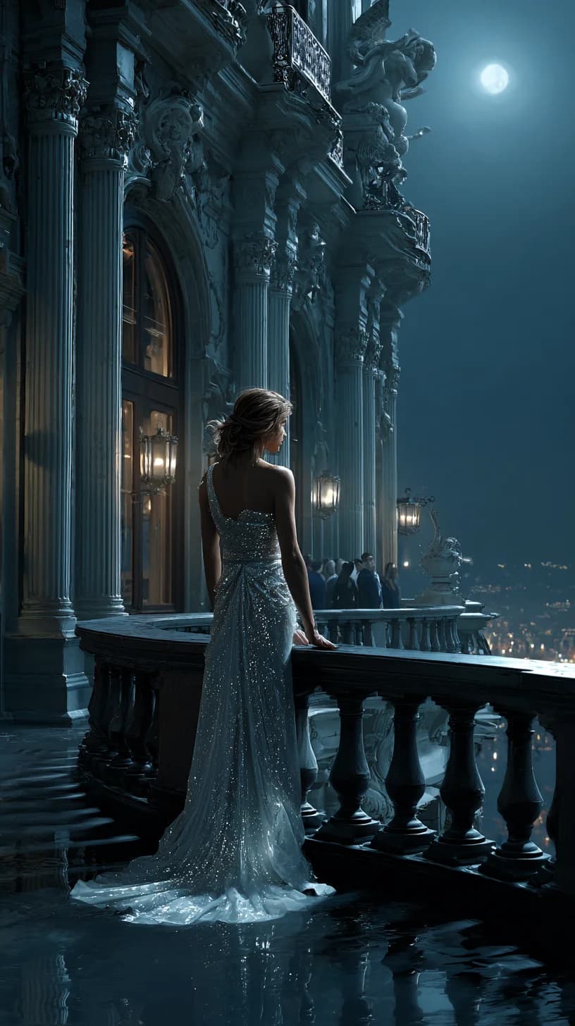 Midnight Balcony Reflection