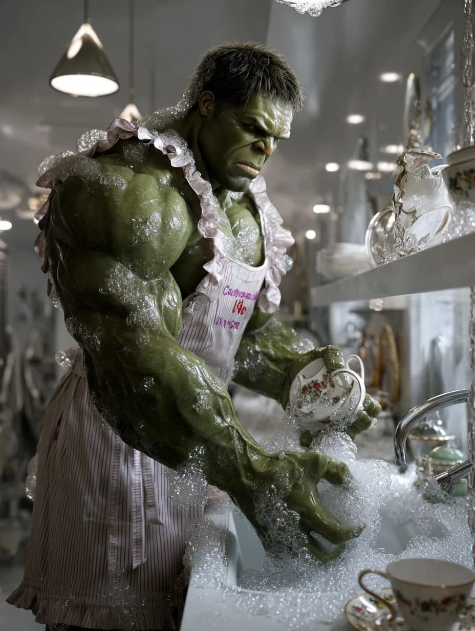 Hulk Doing Dishes
