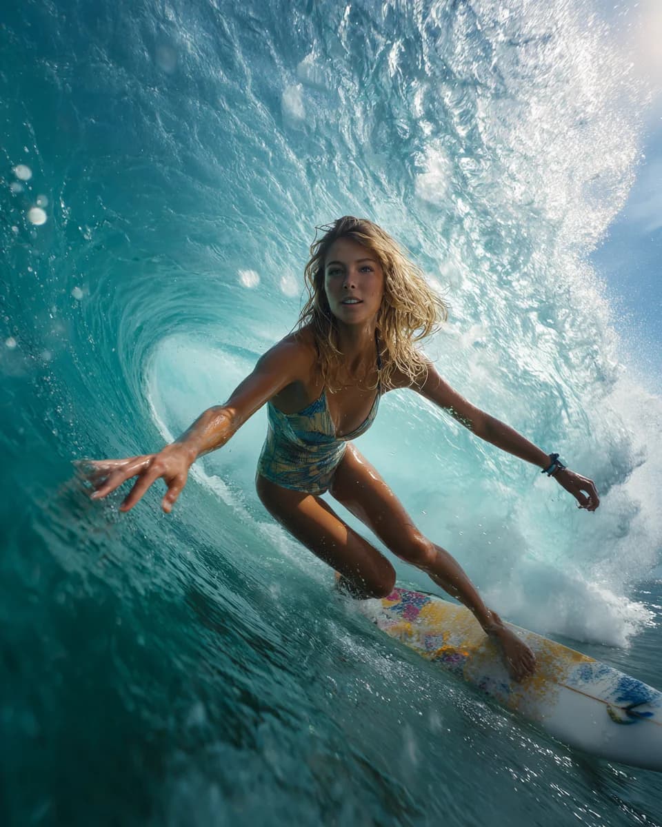 Coastal Surfing Wave