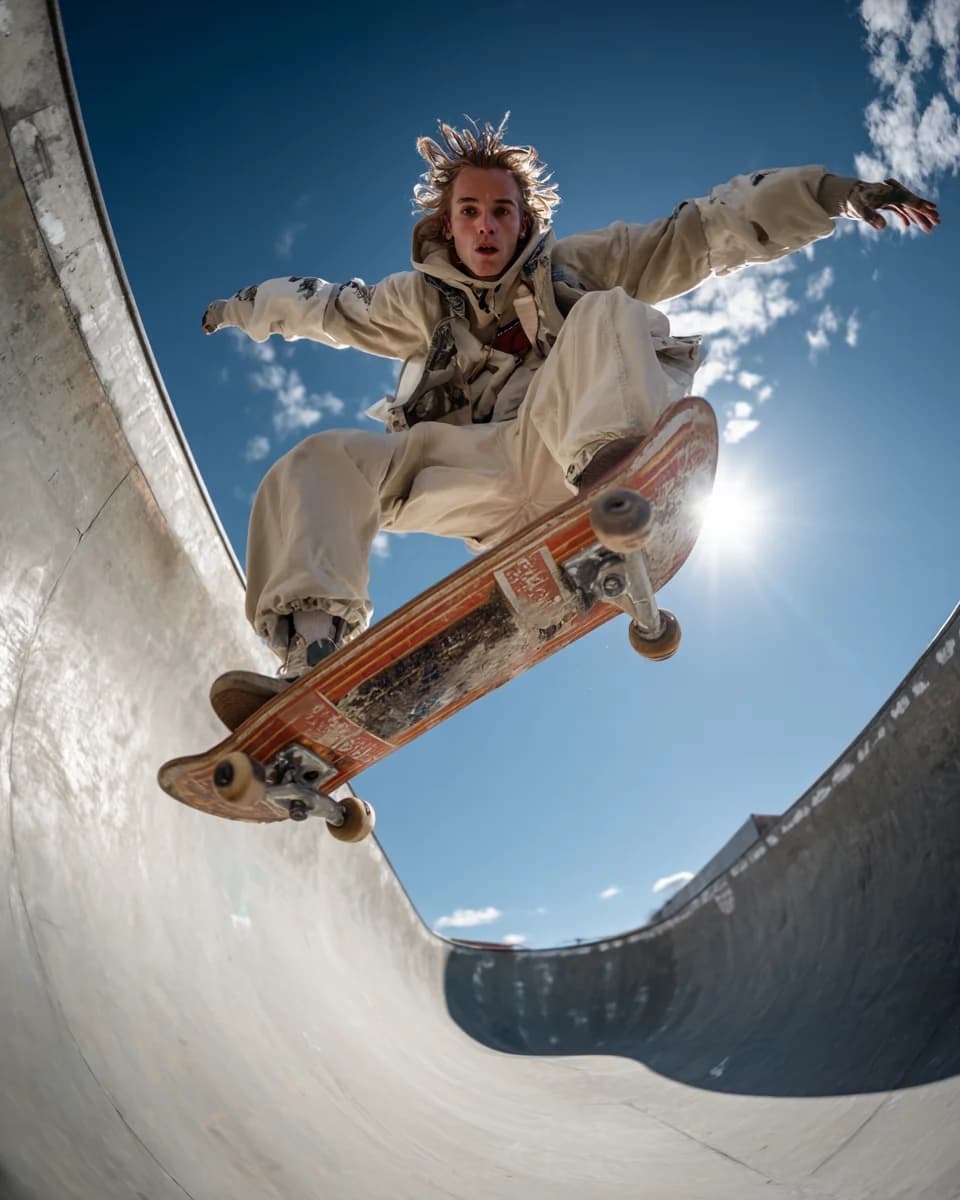 Skateboarding Halfpipe Air