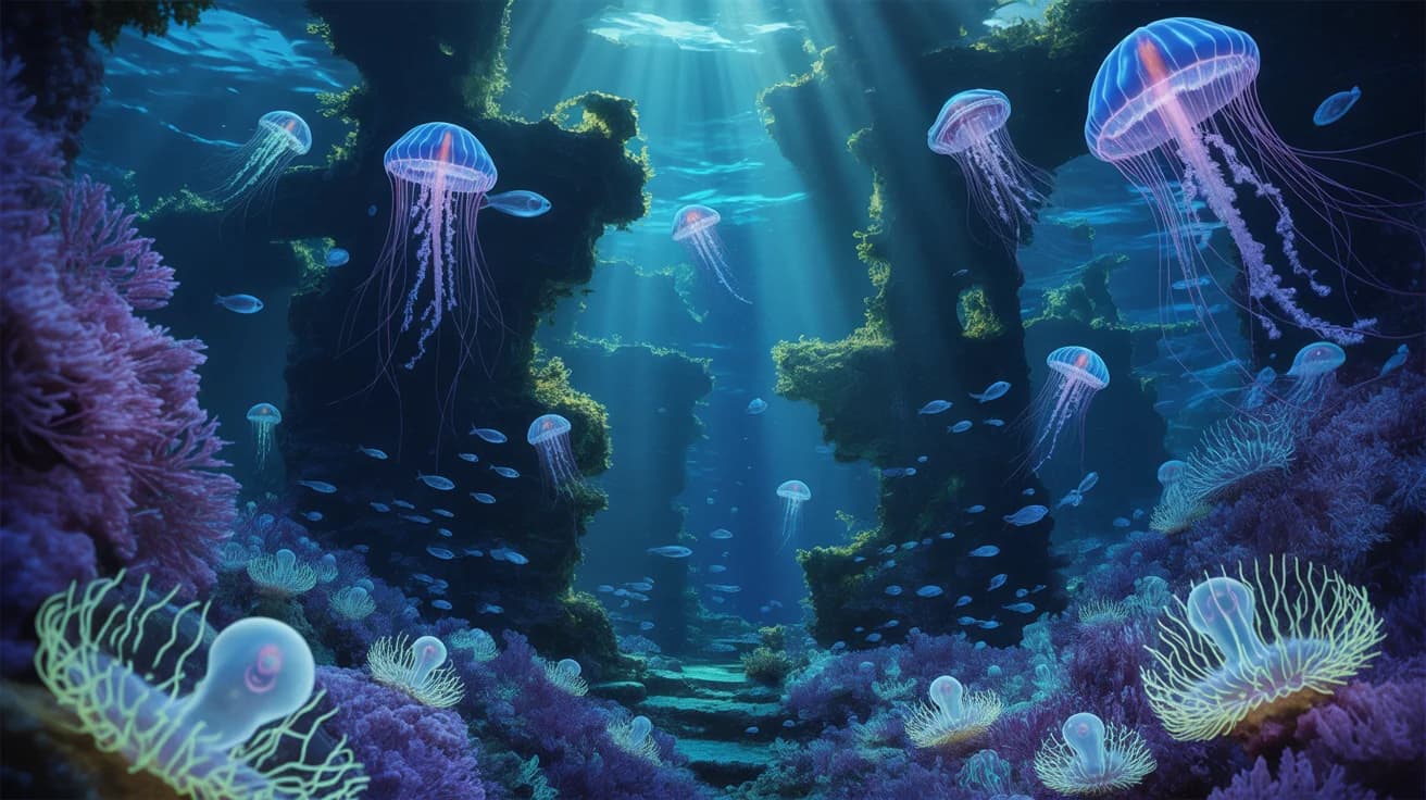 Biolumineszente Unterwasser-Königreiche