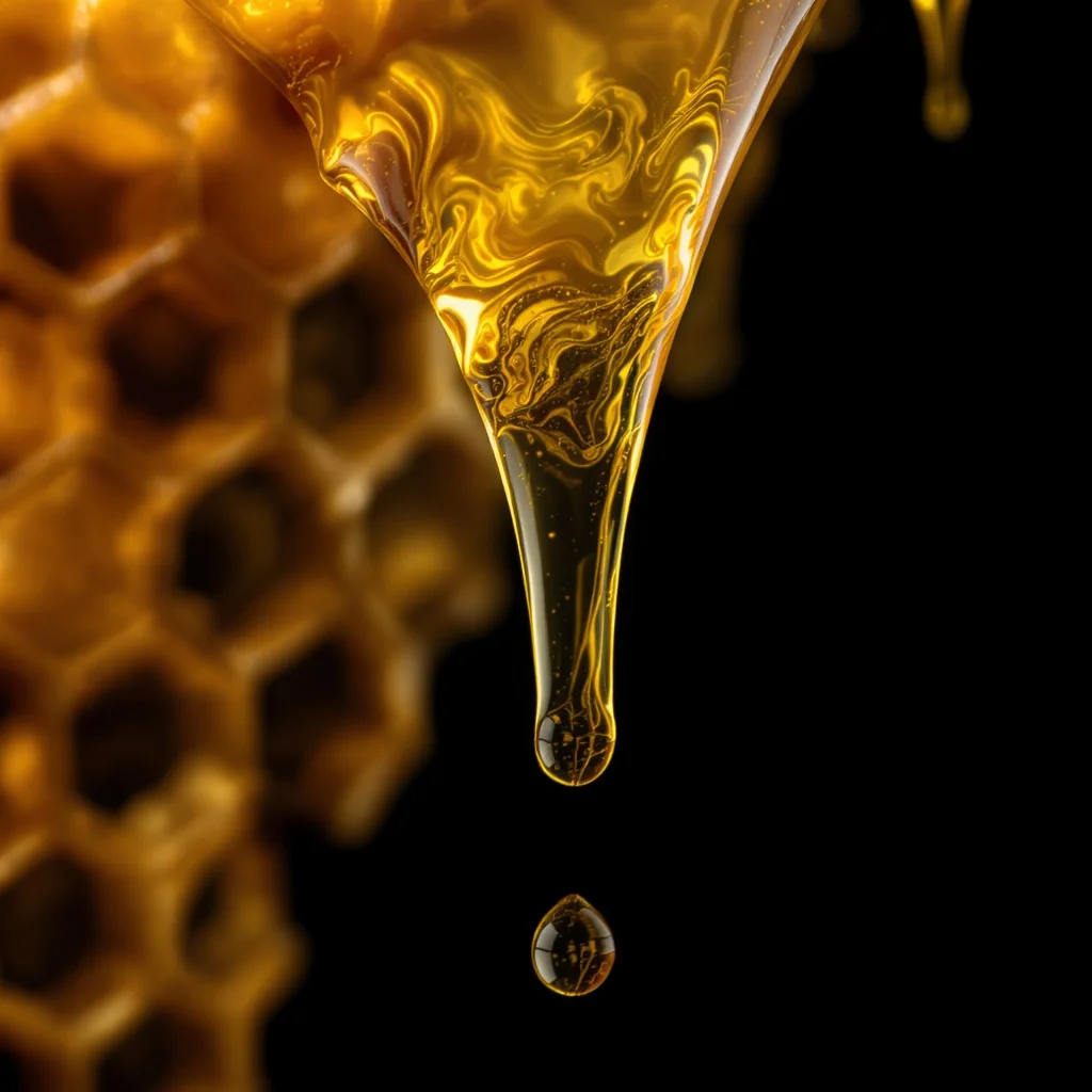 Goldener Honig fließt wie Seide