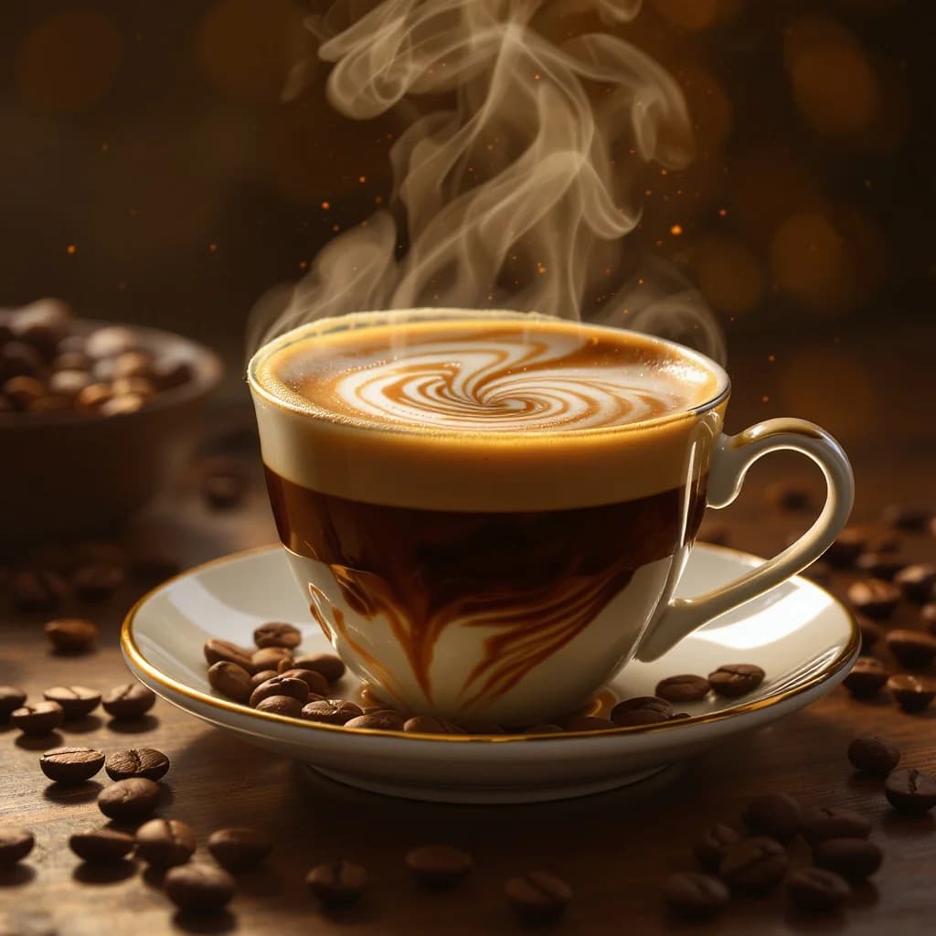 Kaffee-Wirbelsturm in der Tasse