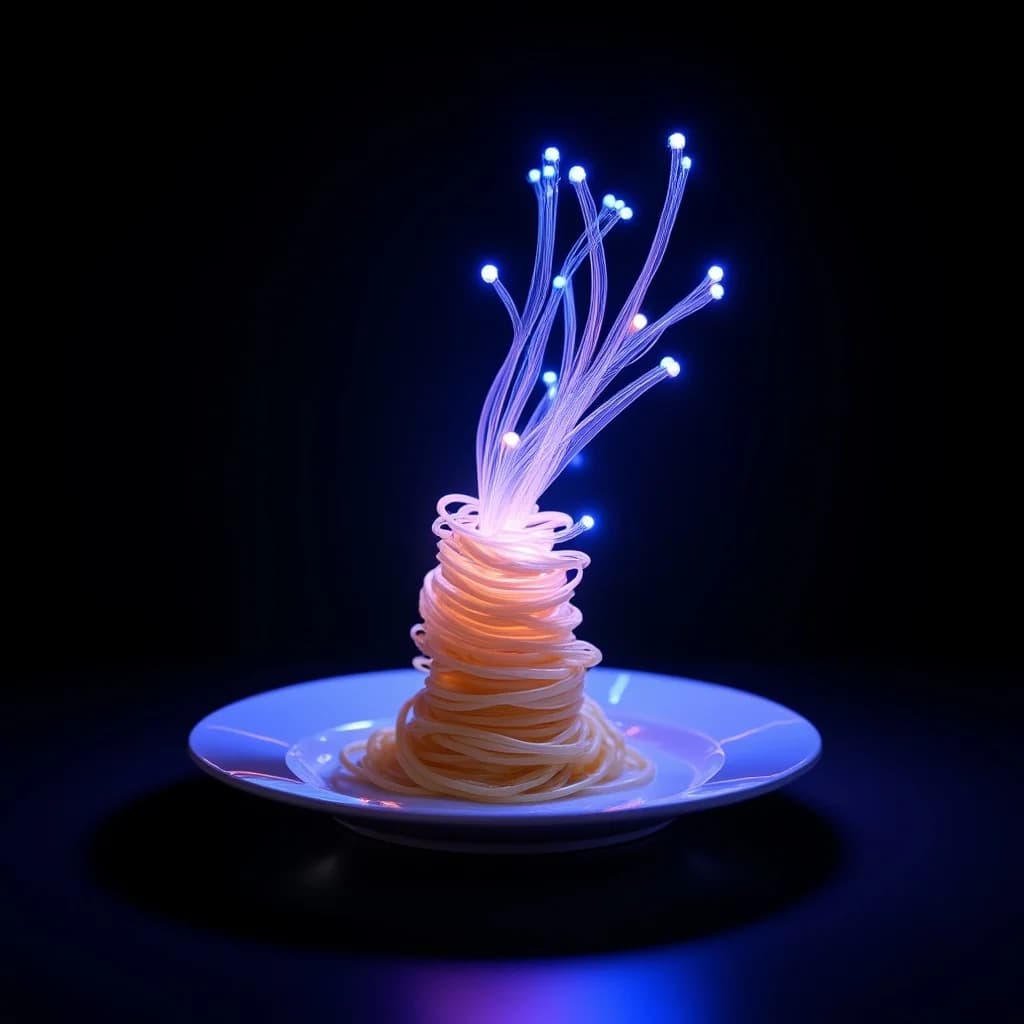 Nudeln werden zu Glasfaser-Skulptur