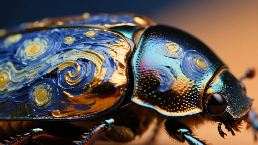 Käferrücken mit Van Gogh Mustern