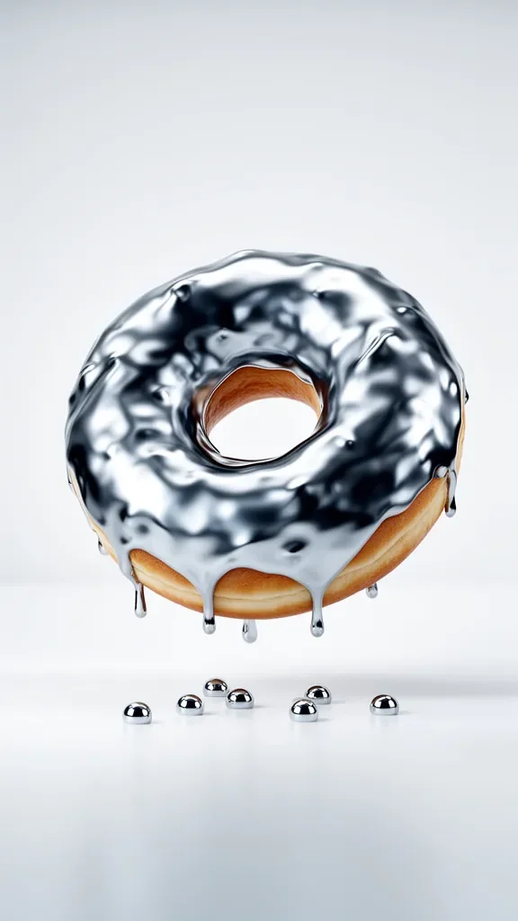 Quecksilber-Glasur Donut im Spiegelstudio