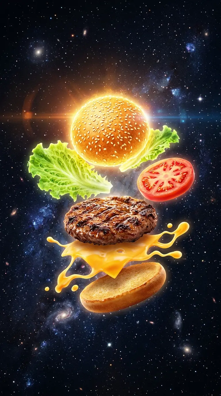 Schwebender Planetenburger im Weltraum