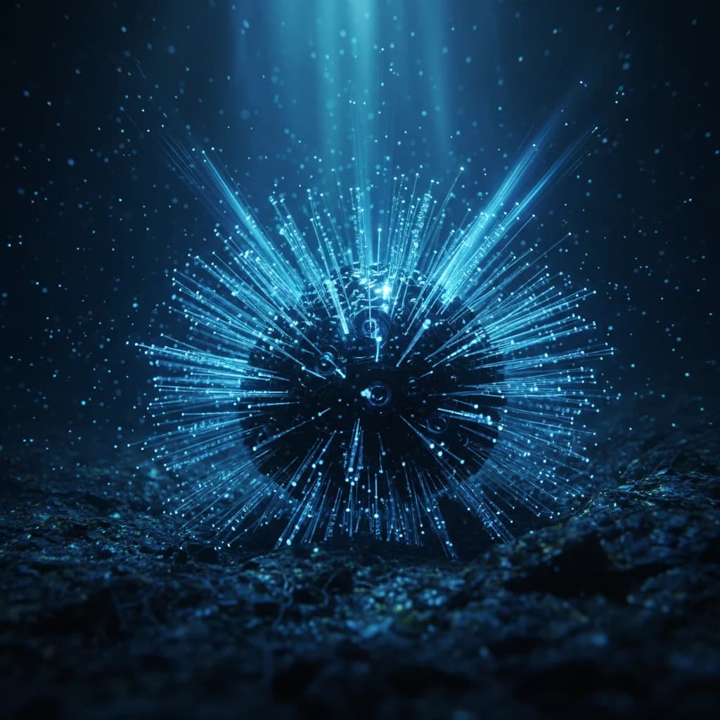 Digitaler Seeigel mit Glasfaser-Stacheln