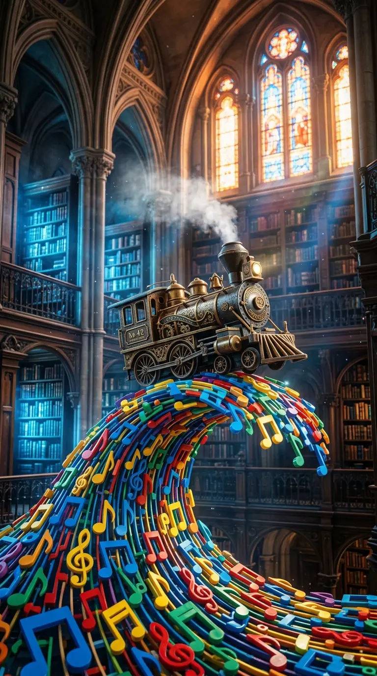 Magische Lokomotive surft auf Lego-Notenwelle