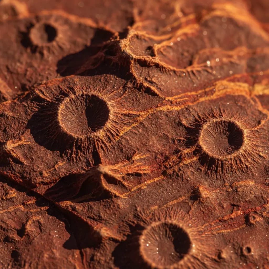 Marsähnliche Steinoberfläche im Makro