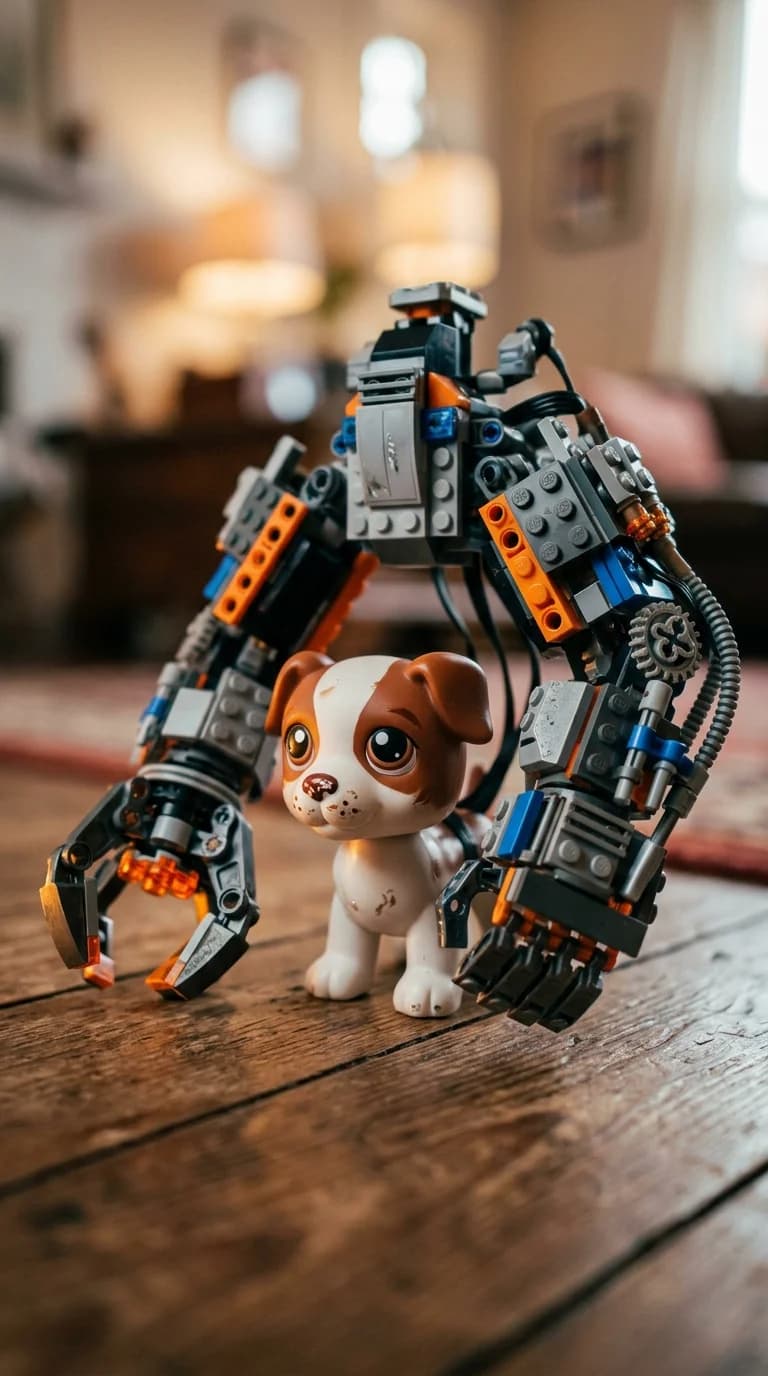 Lego Superschurken-Hund mit Roboterarmen