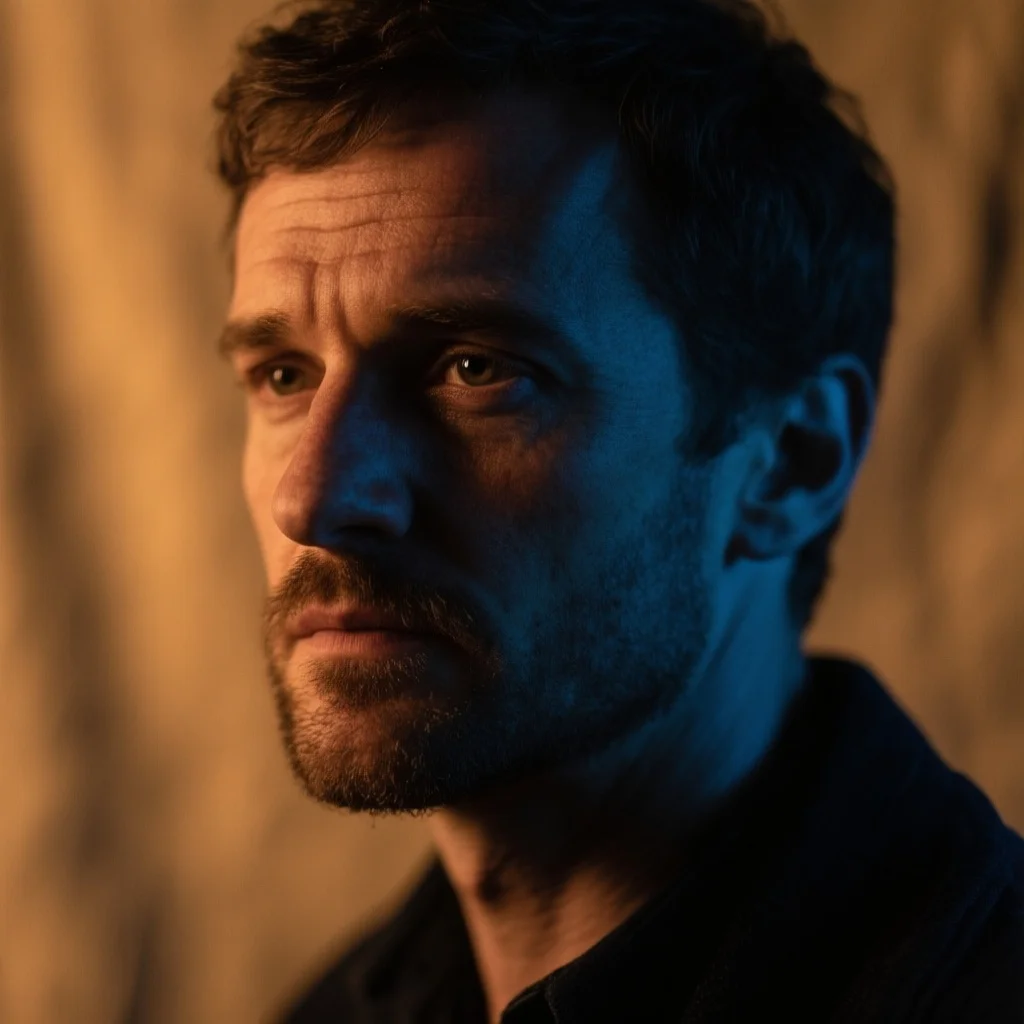 Melancholisches Männerportrait im Studio