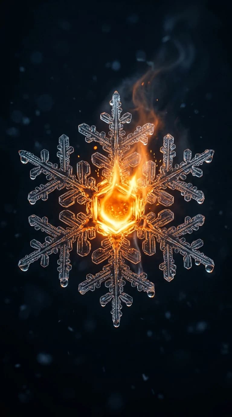 Brennende Schneeflocke - Eis und Feuer