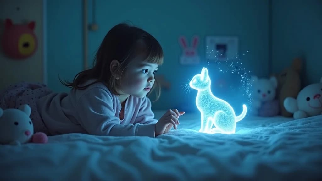 Hologramm-Haustier im Kinderzimmer