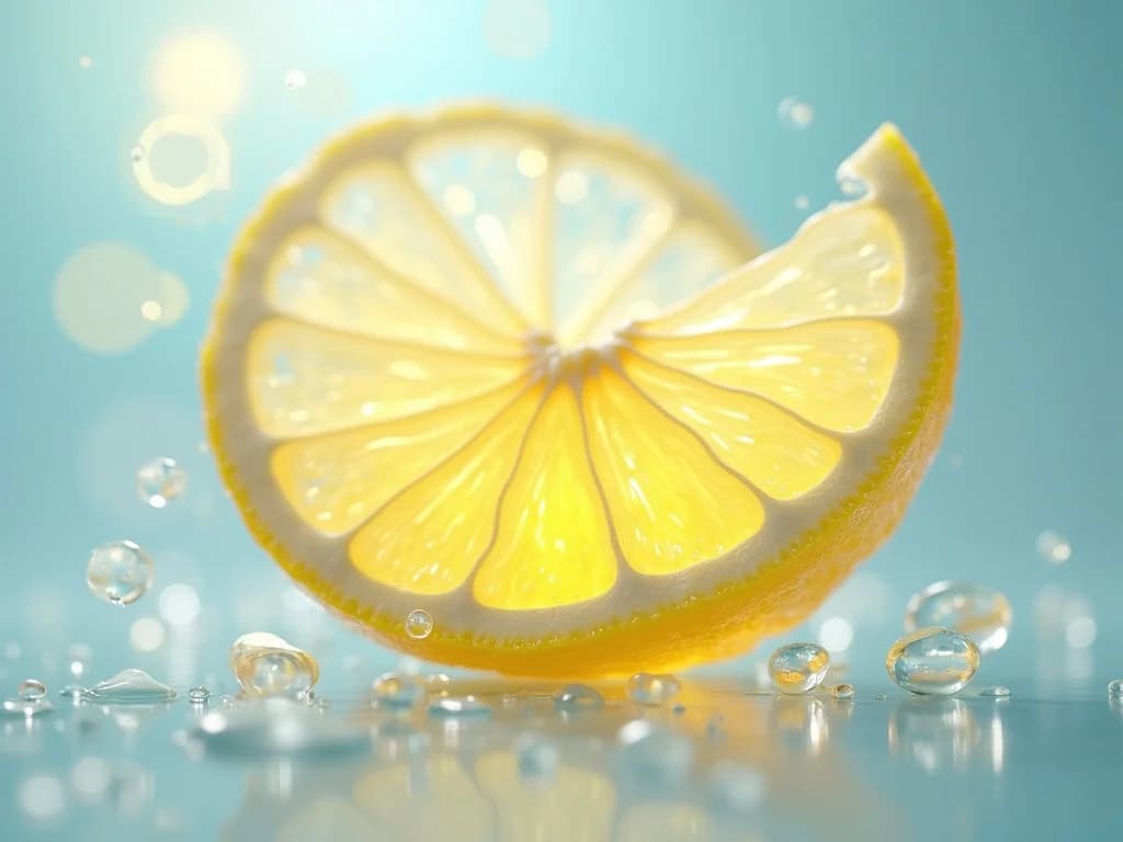 Leuchtende Zitronenscheiben aus purem Licht