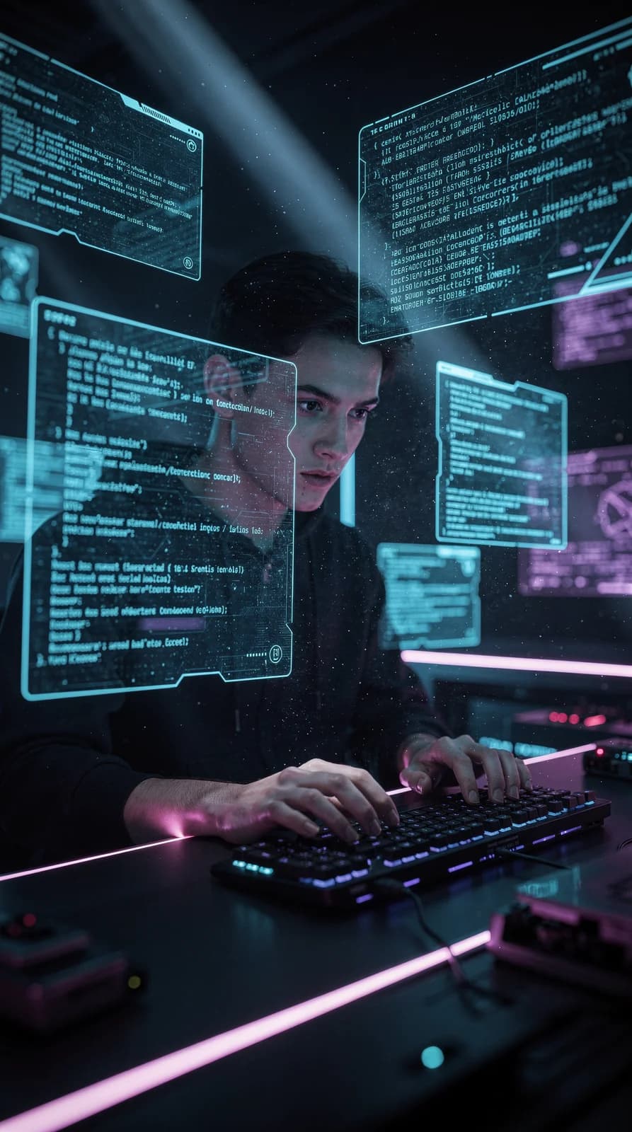 Hologramm-Programmierer im Cyber-Style