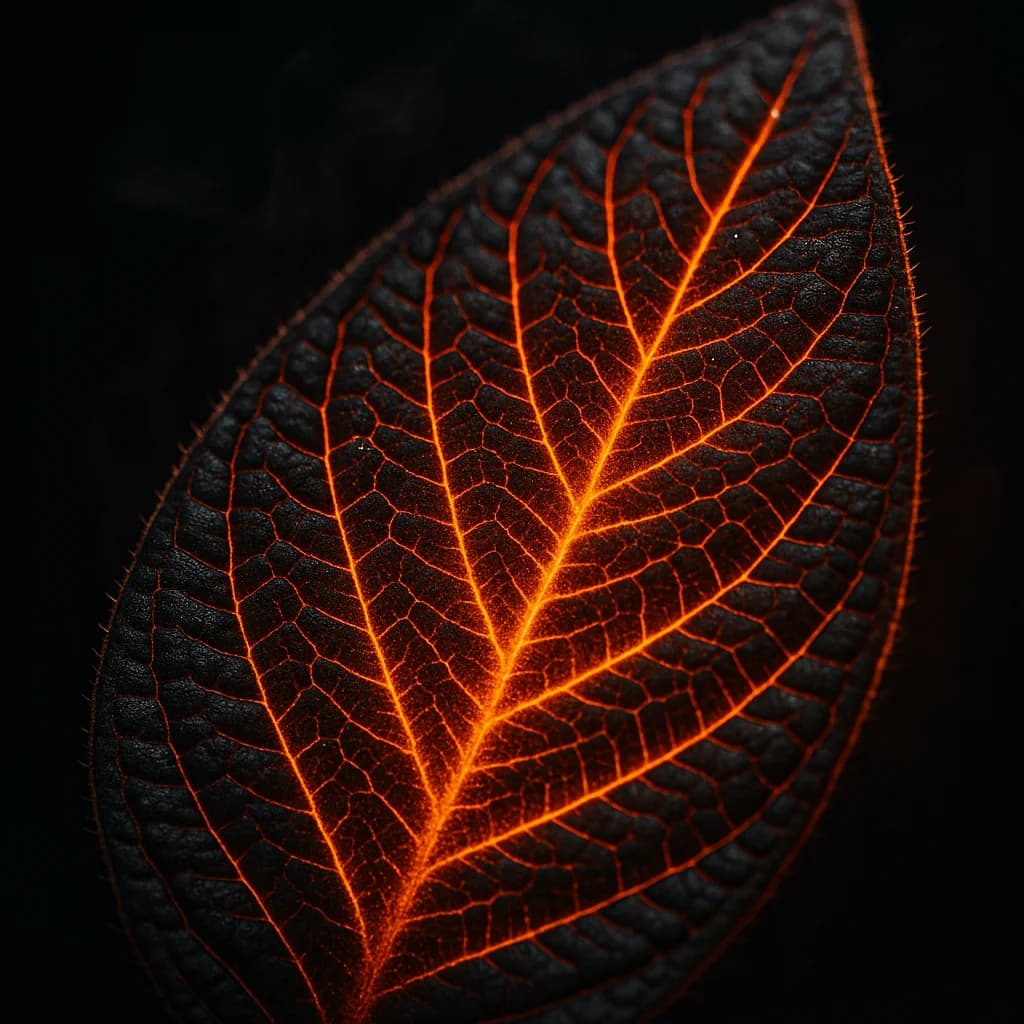 Glühende Lavaader Blattmakro