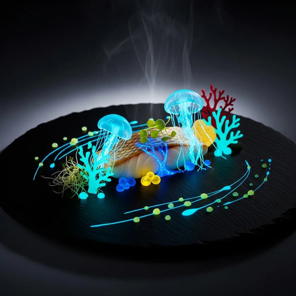 Biolumineszentes Fischgericht Unterwasserwelt