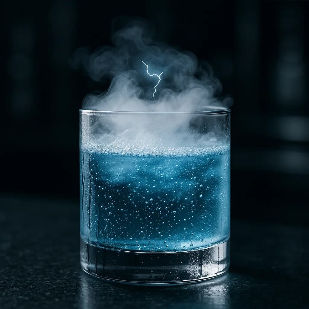 Molekular-Cocktail mit Blitz-Wolke