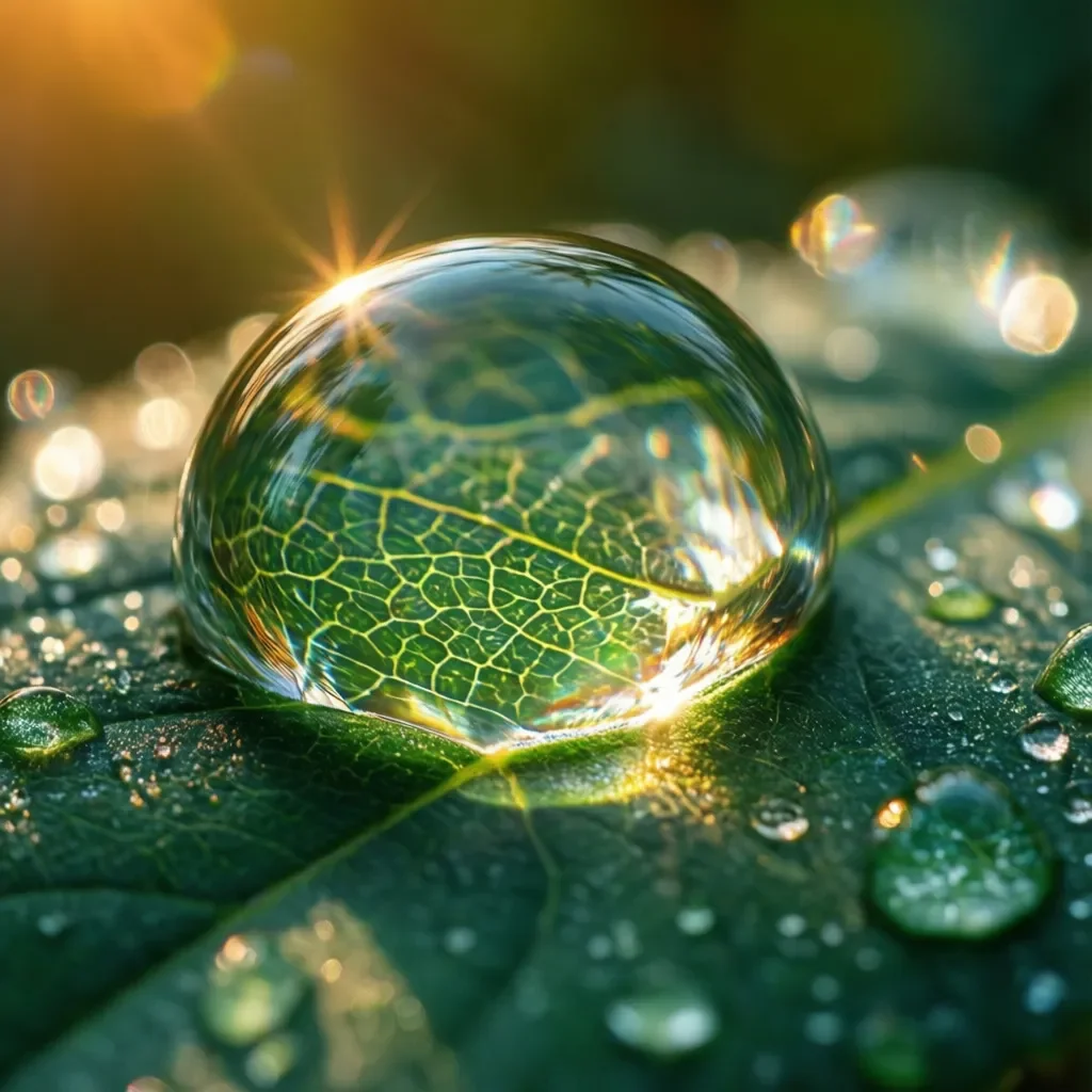 Wassertropfen als natürliche Lupe