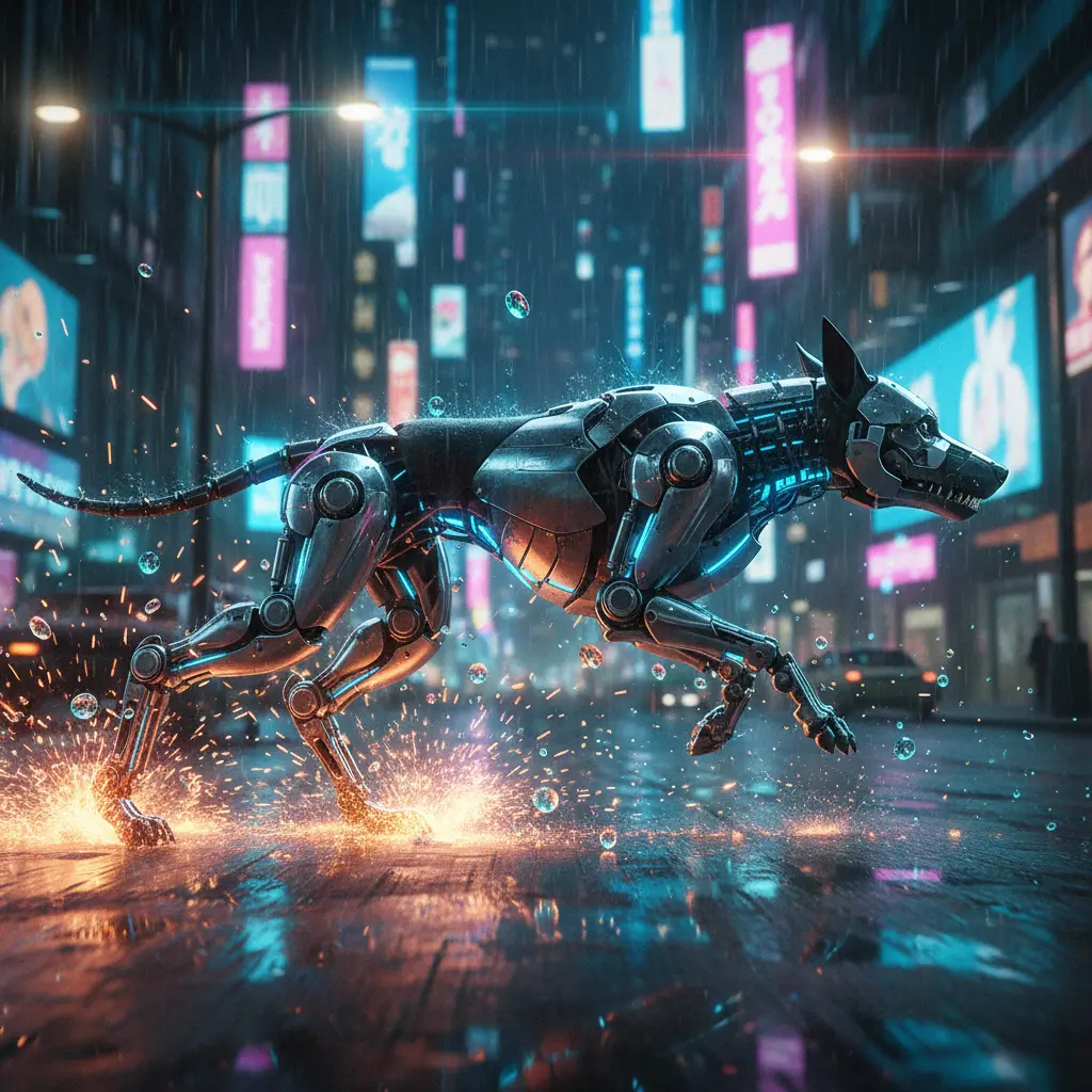 Cyborg-Hund mit bionischen Beinen