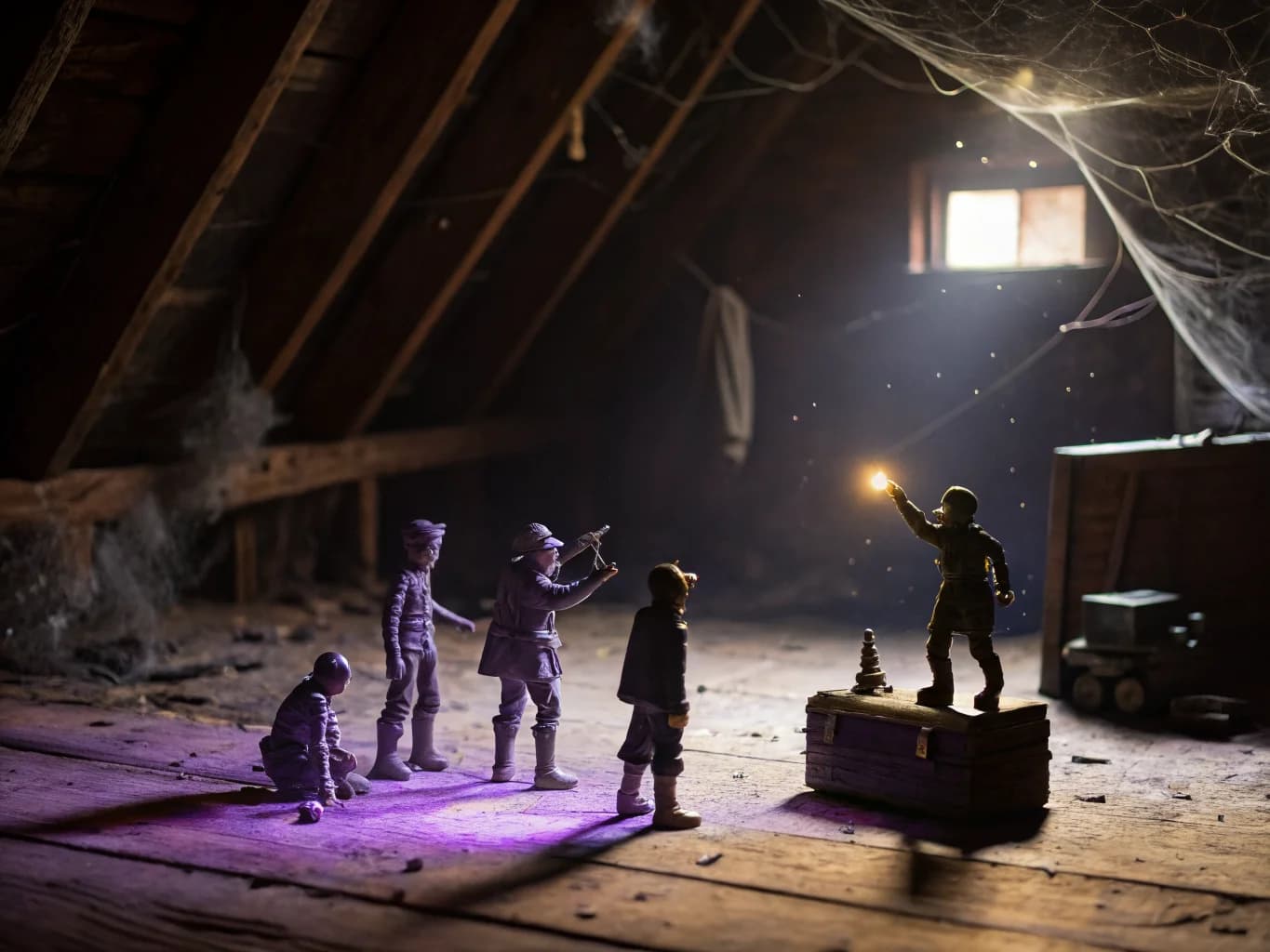 Spielzeug-Geisterbeschwörung im Dachboden