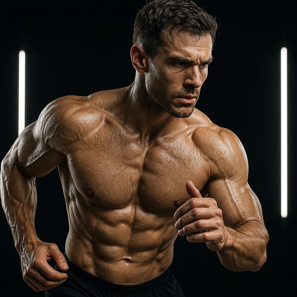 Athletischer Fitness-Shot im Studio