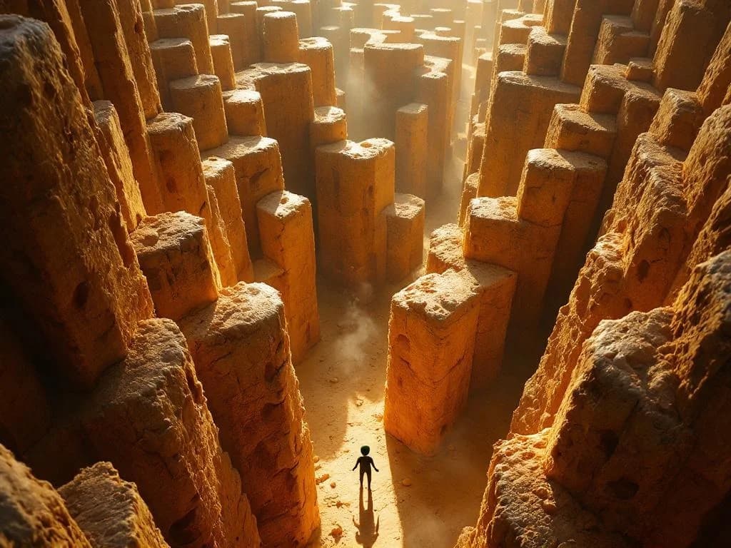 Verlorene Olive im Brot-Labyrinth