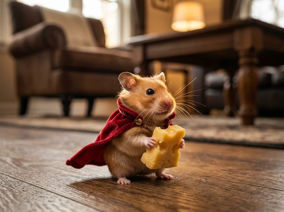Hamster-Superheld rettet Käse