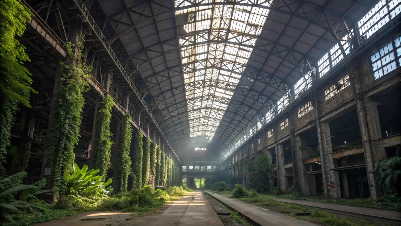 Vertikaler Wald im Zeppelinhangar