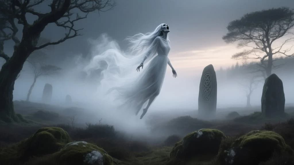 Banshee im nebligen Moor