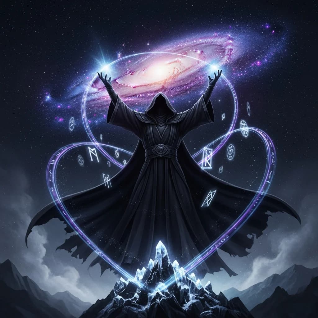 Kosmischer Magier beschwört Galaxie