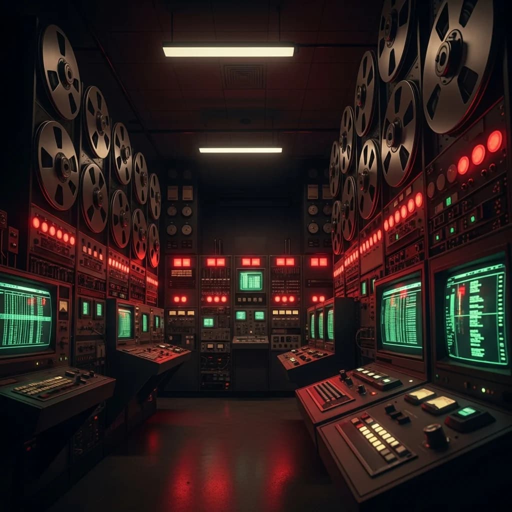 Retro-Computerzentrale der 70er Jahre