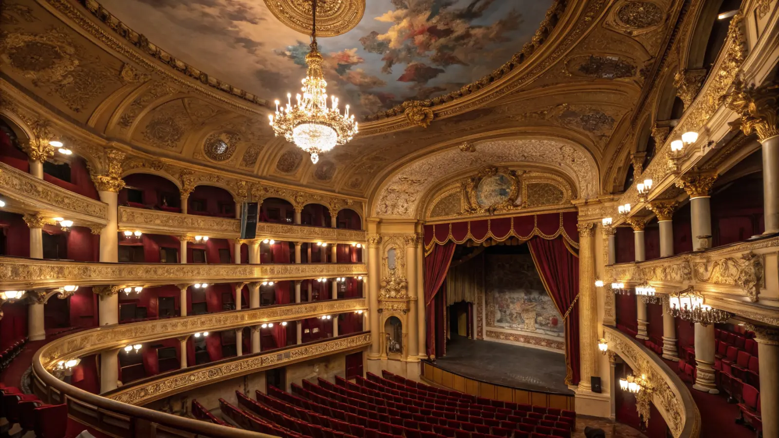 Prunkvolle Opernhaus-Innenarchitektur