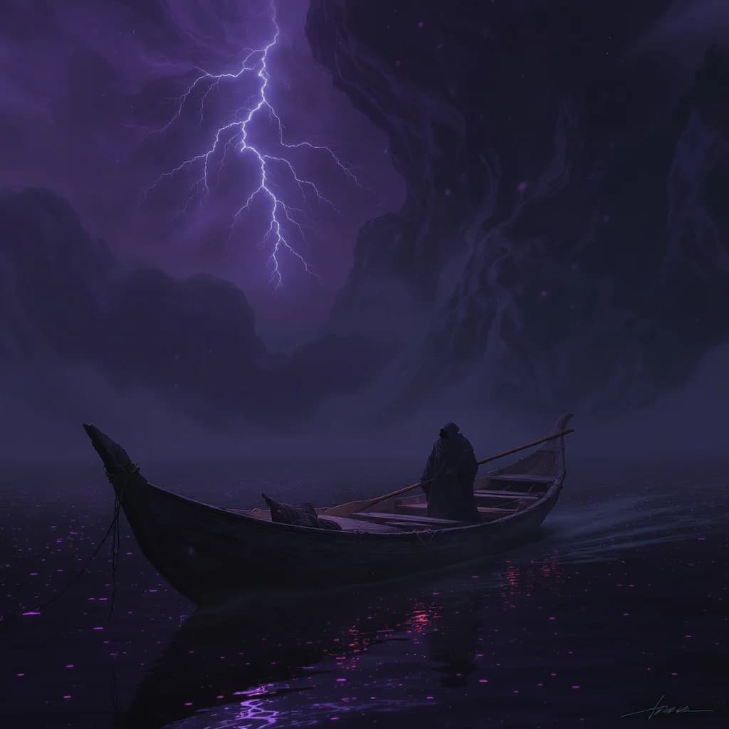 Mystischer Fährmann auf dem Styx