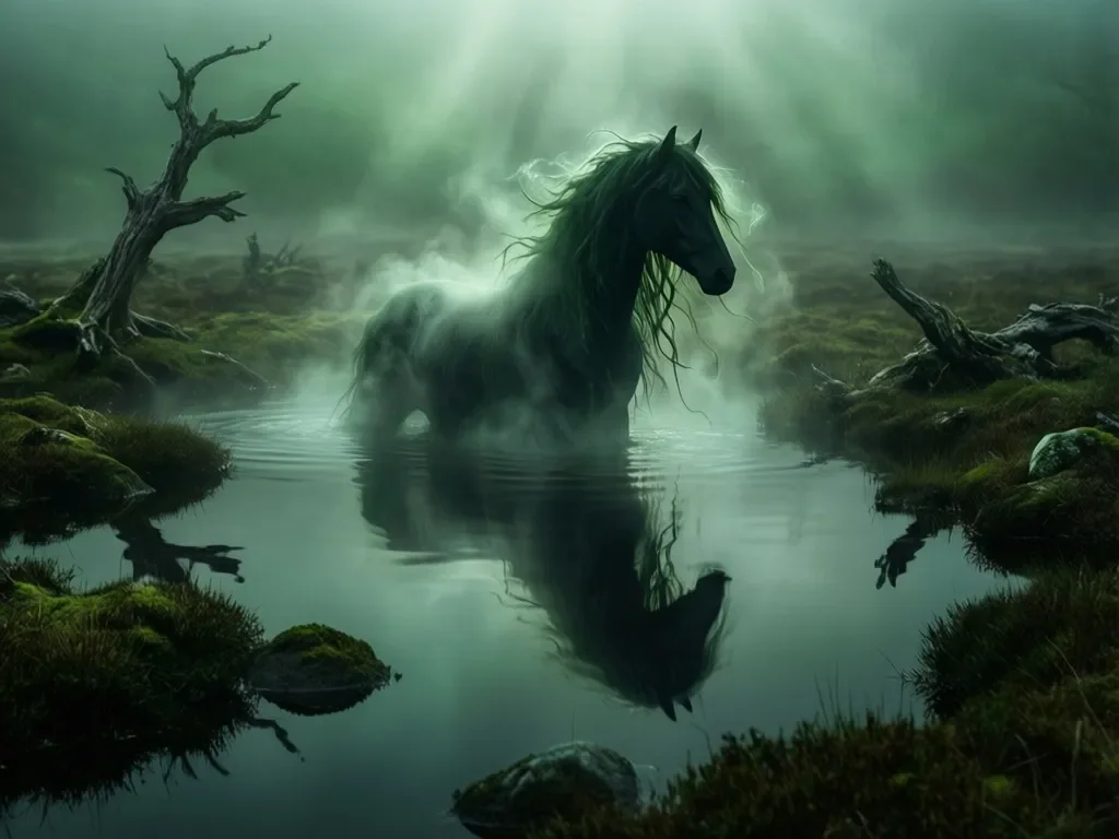 Mystisches Kelpie im Moorland