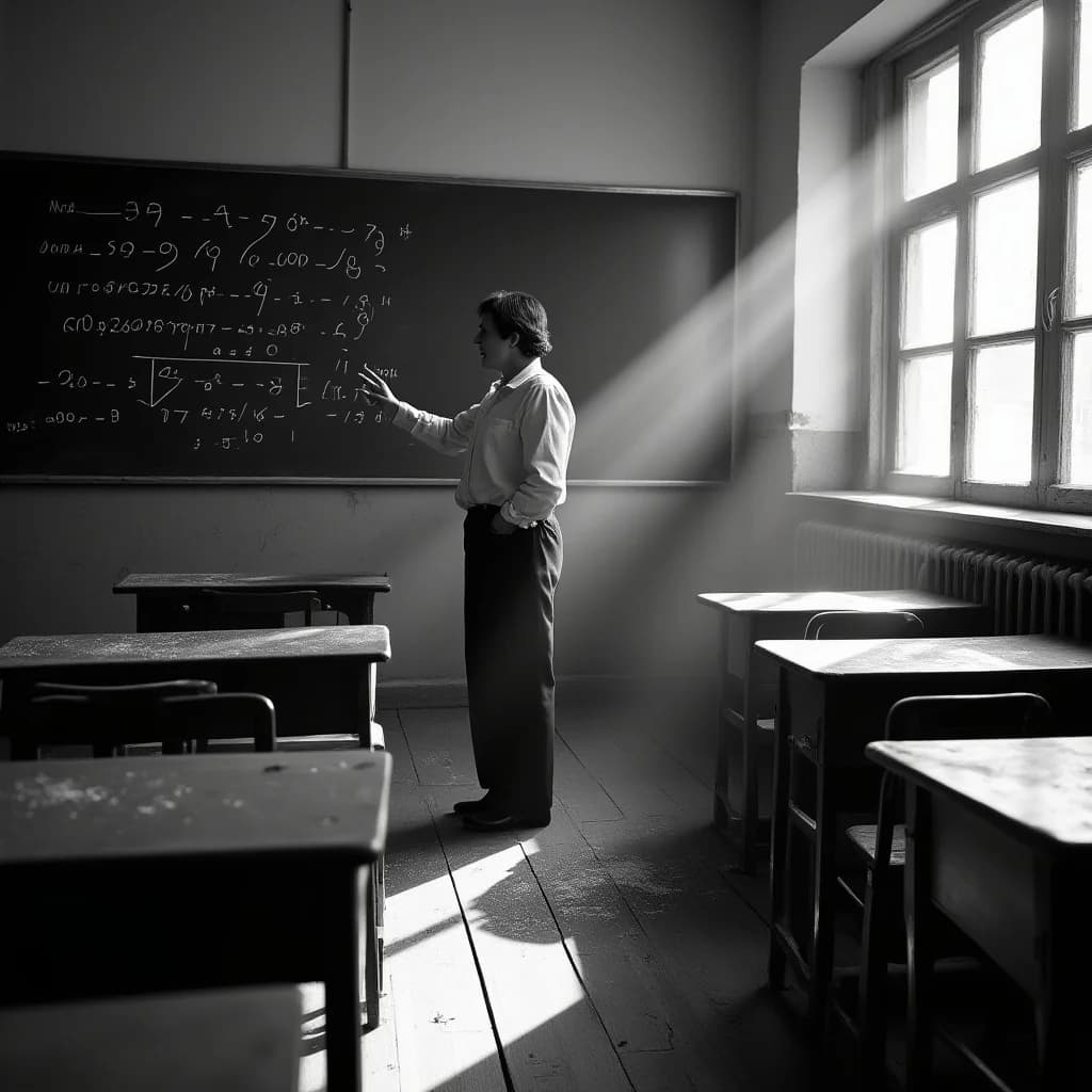 Lehrerin im klassischen Klassenzimmer