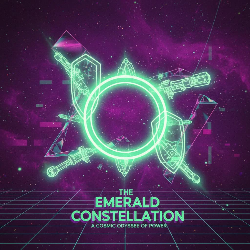 Smaragdgrüner Willensring im Synthwave-Universum