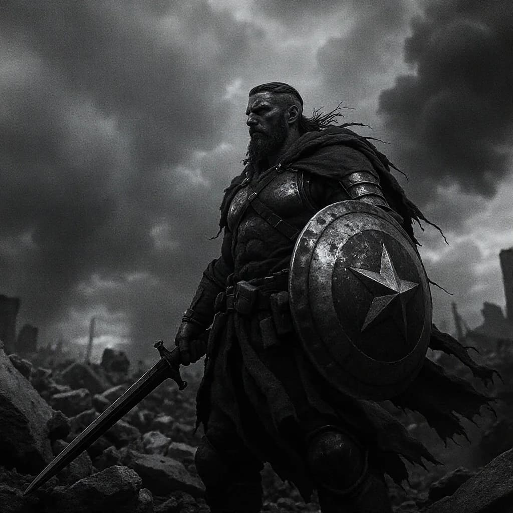 Heroischer Krieger mit Schild