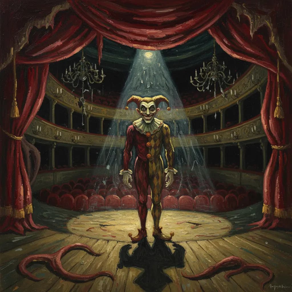 Expressionistischer Joker im verlassenen Theater