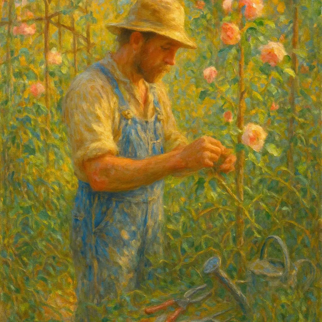 Gärtner im impressionistischen Sonnenlicht