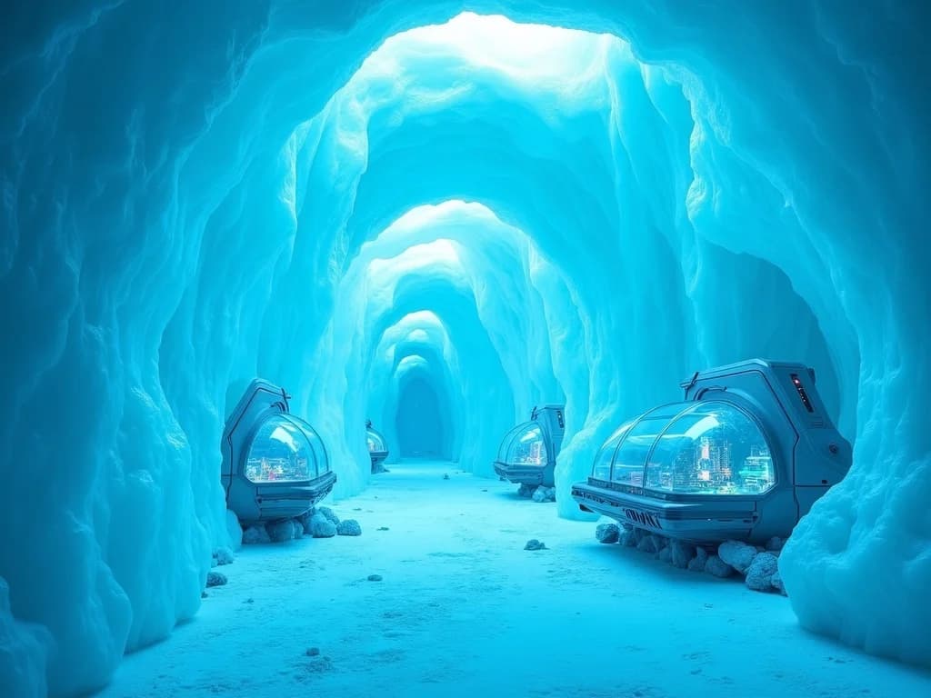 Cyberpunk-Forschungsstation im ewigen Eis