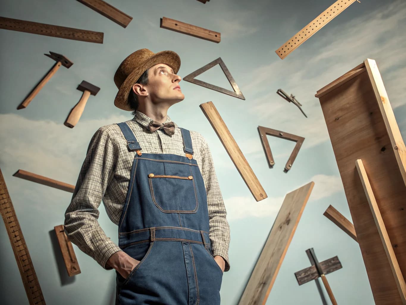 Surreales Handwerker-Portrait