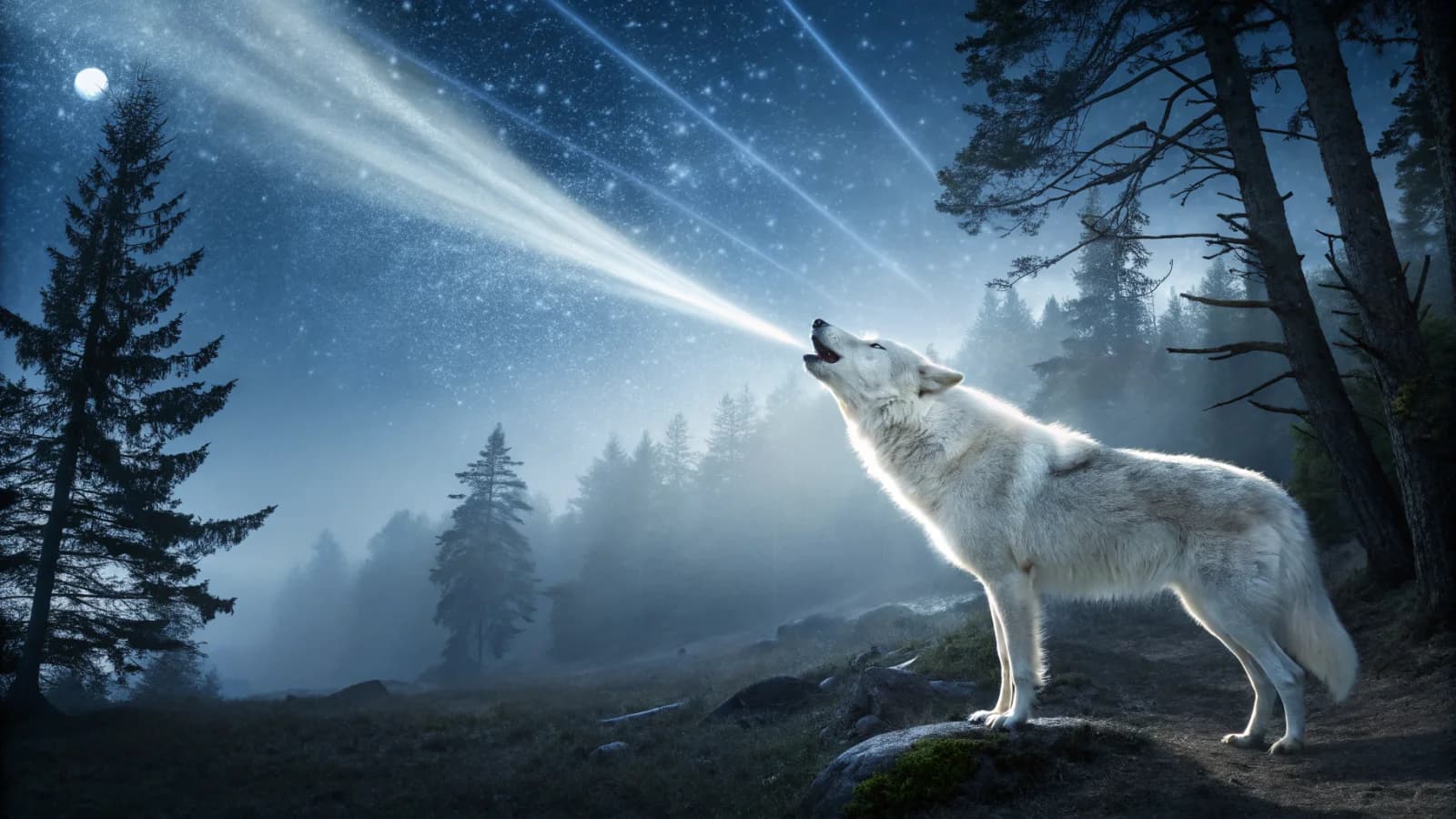 Wolfs Transformation ins weiße Licht