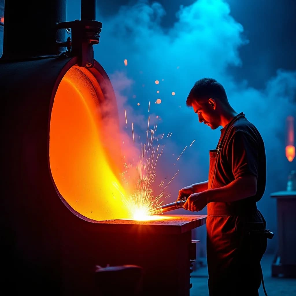 Synthwave Glasbläser im Neonschein