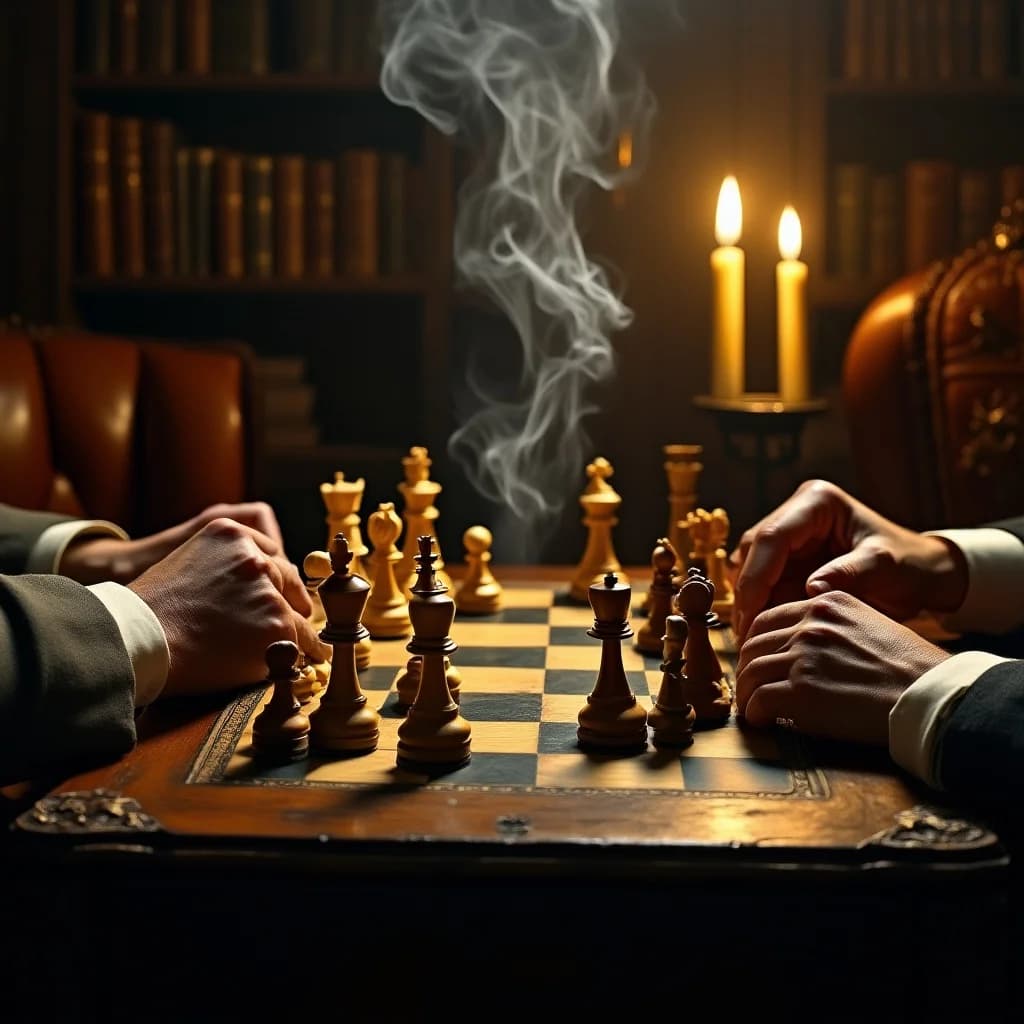 Schachduell im Kerzenschein