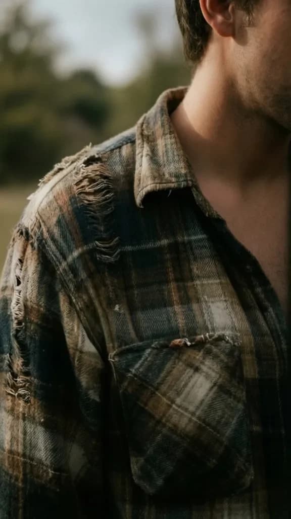 Nostalgisches Porträt im Flanellhemd